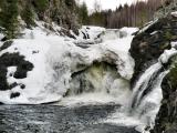 Россия.Карелия. Водопад Кивач в апреле. Россия.Карелия. Водопад Кивач в апреле.