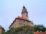 Krumlov vártornya a Vltava felett Krumlov vártornya a Vltava felett