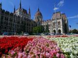Budapest, Parliament over the flowers Budapest, Parliament over the flowers