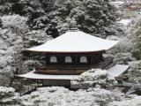 The elegant two storied Ginkaku(Silver Pavillion)  in snow