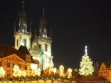 Christmas in the Czech Republic - Prague. Cathedral the Virgin Mary before Tyn. 