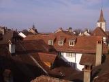 110 Murten, Dächer der Altstadt, Deutsche Kirche