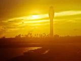 MCO control tower & golden FL sun