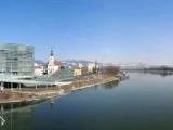 Linz View from the Nibelungenbrücke E Linz View from the Nibelungenbrücke E