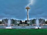 Seattle Center and Space Needle Lightning