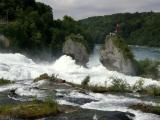 Rheinfall in Neuhausen am Rheinfall - pohled na vodopád shora (Blick auf den Wasserfall von oben, view of the waterfall from above), Switzerland
