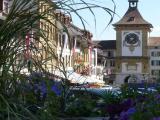 Murten, View to Berntor  {Clock-Tower with Gate}, Sicht zum Berntor