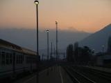 Aosta station in the evening