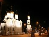 Cathedral of the Holy Trinity in the night. Bryansk