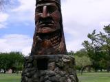 Statue of Apache chief Geronimo carved by the artist Peter Toth, Apodaca Park, Las Cruces, New Mexico Statue of Apache chief Geronimo carved by the artist Peter Toth, Apodaca Park, Las Cruces, New Mexico