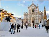 Piazza Santa Croce Firenze ,is not snow, but Carrara marble..© by leo1383