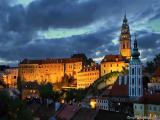 World Heritage Sites in the Czech Republic. Český Krumlov Castle in the evening