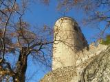 The keep of Chojnik from a path around the walls The keep of Chojnik from a path around the walls