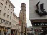 The bell tower of Stiftskirche in Stuttgart The bell tower of Stiftskirche in Stuttgart