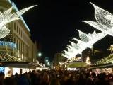 Row of lights at our christmas market Row of lights at our christmas market