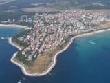 Primorsko sea street from the air Primorsko sea street from the air