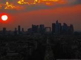 FRA Paris La Defense {Sunset} from Arc de Triomphe by KWOT [Vangelis City Open Cover ~ Art by KWOT] {upload 29/3/2013 on Vangelis O. Papathanassiou' 70th birthday}