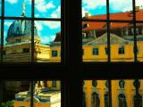 Drezden, through the window glass of Frauenkirche. / Рама и стекло Drezden, through the window glass of Frauenkirche. / Рама и стекло