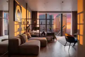 Neva City 43 этаж 51 м2 панорамный вид на небоскребы и город, Москва
