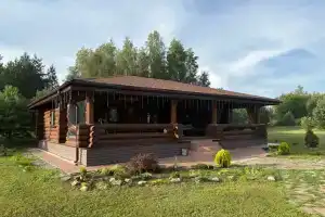 Сруб с баней коттедж из бревна!