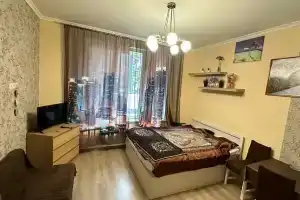 Студия в коричневых цветах.