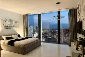Sky City Moscow Уютная студия с подсветкой и Аэрохоккеем в Москва Сити