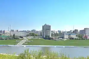 Роскошная квартира с панорамным видом на залив, гостиничный сервис, кондиционер, Чебоксары