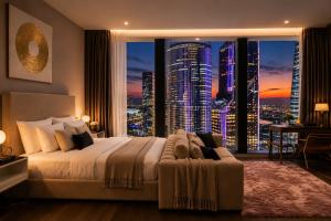 Sky City Moscow LUX Студия с большим окном с видом на башни и город!, Москва