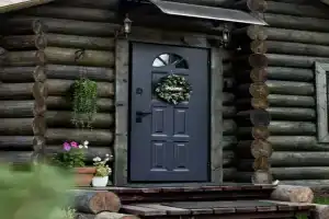 Бревенчатый дом-баня в стиле охотничьего домика
