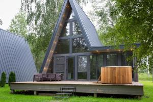 Домик A-Frame с купелью и баней, Красный Огорок