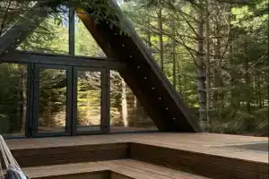 Хвойный - треугольный дом в сосновом лесу