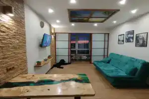 Апартамент с лаундж-зоной в экодизайне в центре города