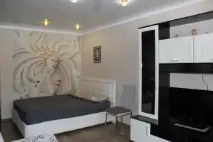 Уютная однокомнатная квартира в спокойном районе, с кроватью и диваном