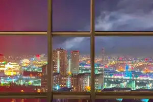 Лофт студия на 17 этаже с панорамой на центр, Челябинск