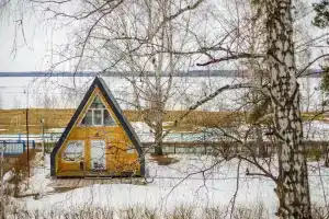 Дом А-фрейм глэмпинг