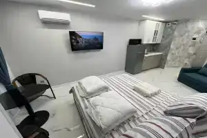 Прекрасная студия с видом на реку и город