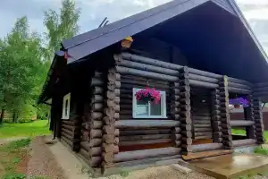 Уютный лесной эко гостевой дом из бревна и реки, Прилуки