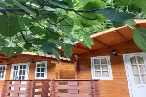 Эко домик с парковкой возле горной реки