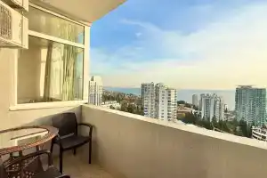 ПАНОРАМНЫЕ ОКНА • ВИД НА МОРЕ • БАЛКОН С ЧАЙНОЙ ЗОНОЙ • РЯДОМ МОРЕ, Сочи