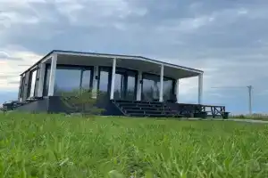 Частный дом «Белов» с панорамным остеклением у леса в Вологодской области