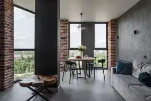 Просторная квартира с кухней-гостиной и панорамным видом, Воронеж