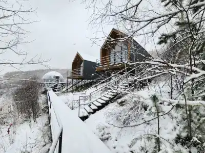 Теплая сфера геокупол на горе - глэмпинг 11 Гор Алтая - 2