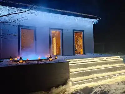 Домик в лесу с горячим бассейном в Каптёвке - 29