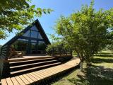 Эко-дом A-Frame Dark №1 с камином и теплым фурако