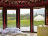 Палатка Панорамный двухместный номер с двумя раздельными кроватями с видом на горы