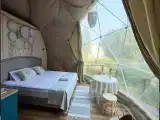 Дом панорамная сфера стандарт с видом на сосны/закат