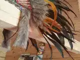Домик индейца на краю леса в урочище гор