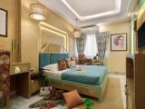 Bohemian Theme Room With Artistic Rattan Decor & Designer Washroom