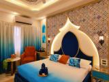 Luxurious Moroccan Theme Room with Panoramic City View and Designer Bed