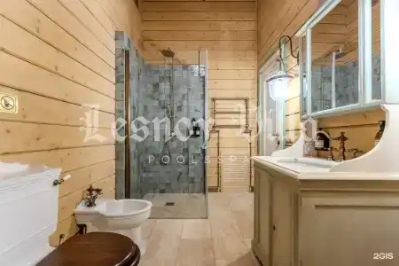 Деревянный коттедж с бассейном и баней - 43
